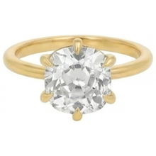 Solitaire Cushion Old Mine Cut Real Natural Earth Mined Diamond Ring 3.50 Carats Ladies Jewellery