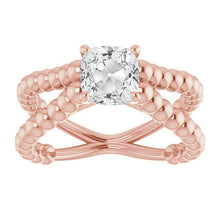 Solitaire Cushion Old Miner Natural Diamond Ring Prong Split Shank 3.50 Carats