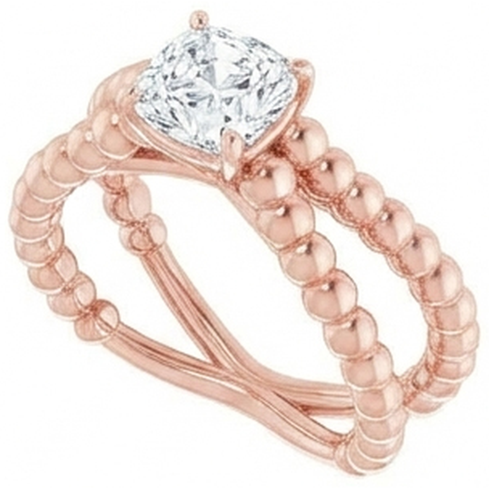 natural cushion diamond 3.50ct ring top view
