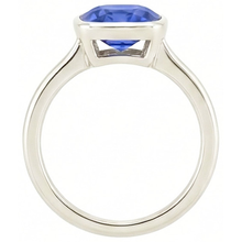 Solitaire Cushion Sapphire Ring Bezel Set 2 Carats Gemstone Jewellery