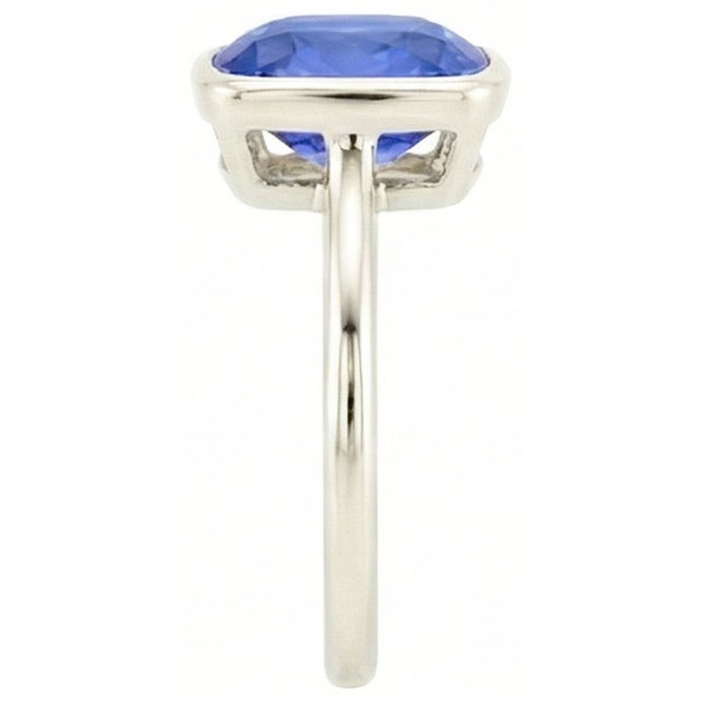 Solitaire Cushion Sapphire Ring Bezel Set 2 Carats Gemstone Jewellery