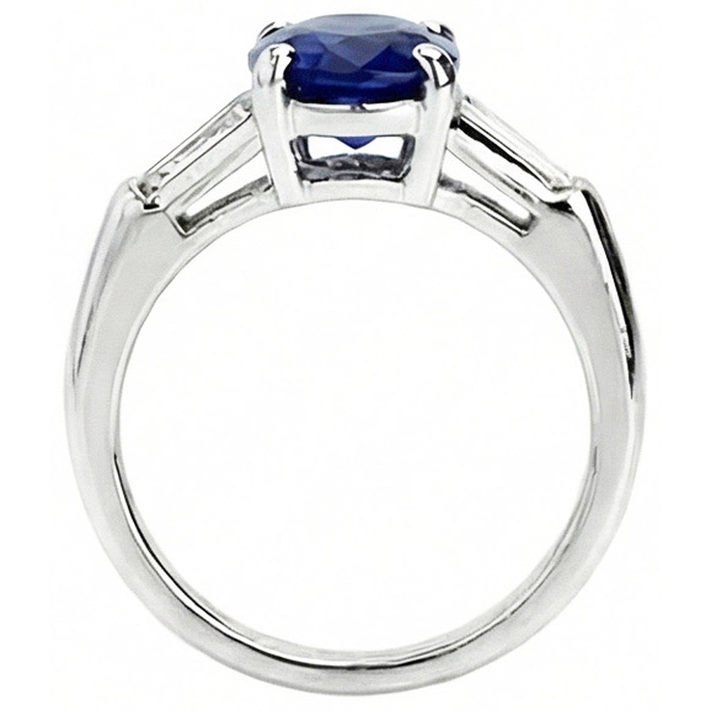 Solitaire Deep Blue Sapphire Ring 2.50 Carats Ladies Jewellery