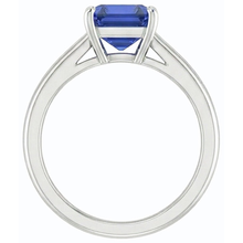 natural emerald sapphire 1.50ct ring profile view