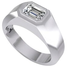 Solitaire Emerald Real Natural Earth Mined Diamond Men's Ring 1 Carat Gold 14K
