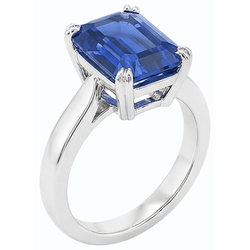 Natural Sapphire Ring 2.50ct - White Gold 14K
