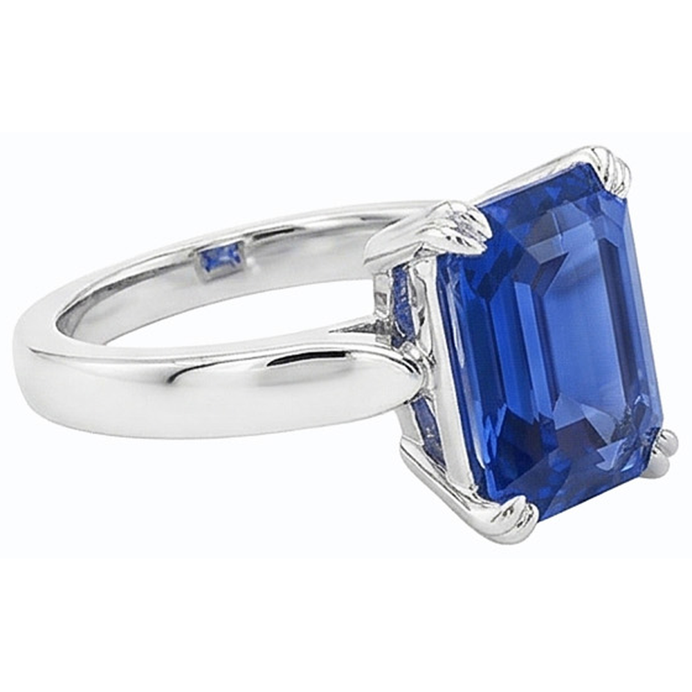 natural emerald sapphire 2.50ct ring top view