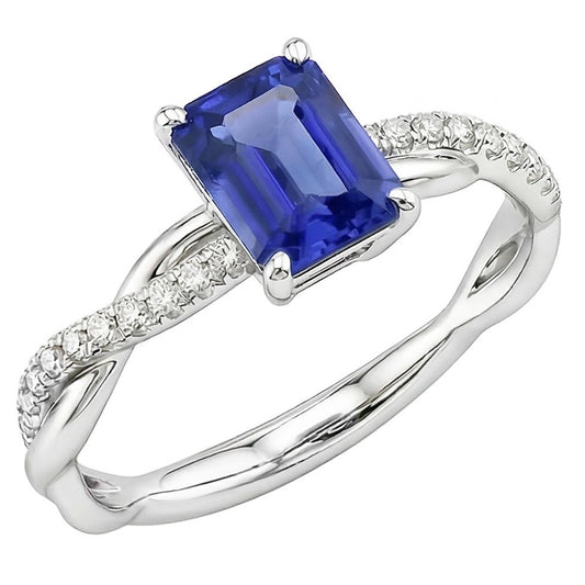 natural emerald sapphire 2.50ct ring front view