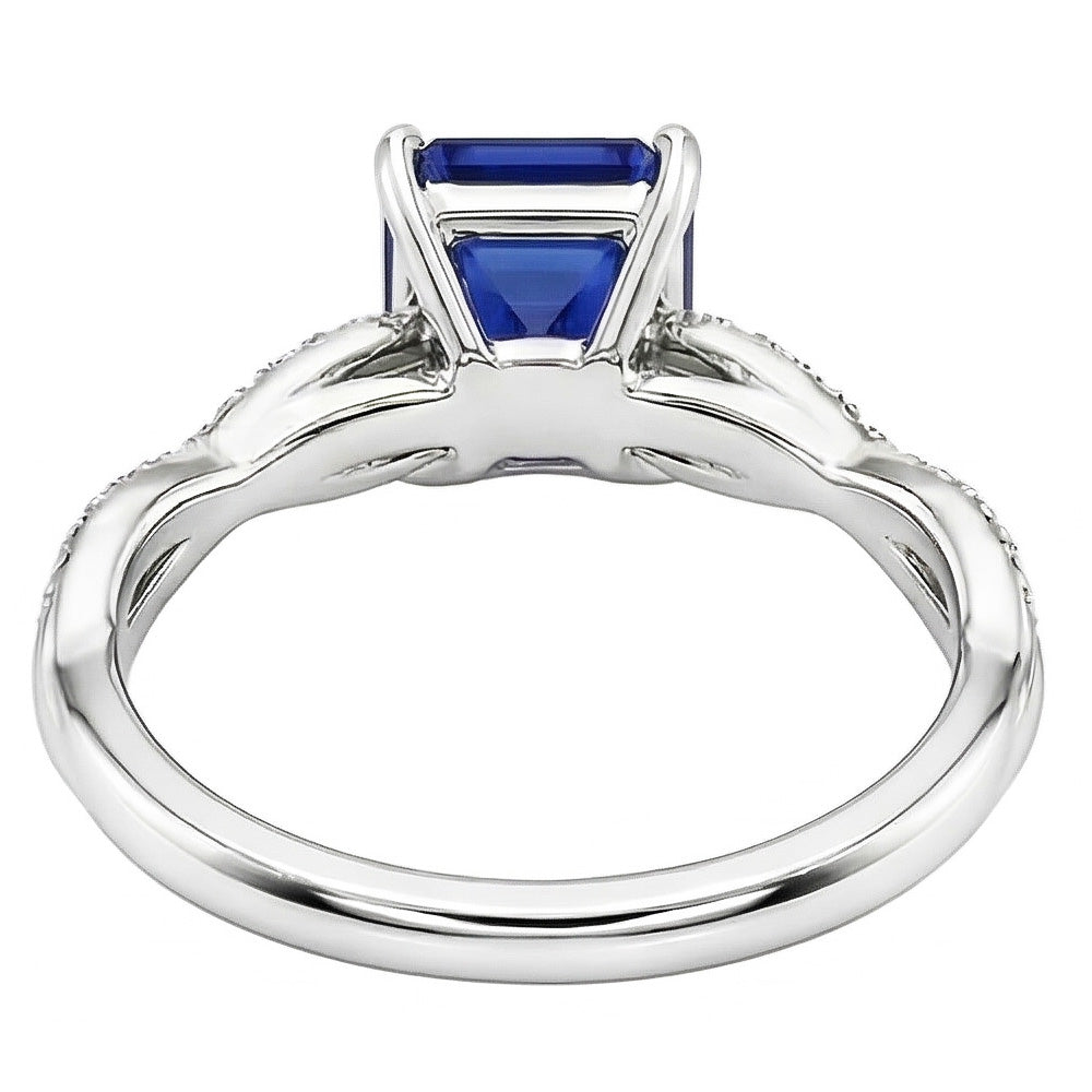 natural emerald sapphire 2.50ct ring profile view