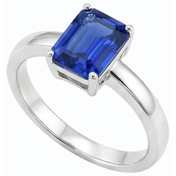 Natural Sapphire Ring 1.50ct - White Gold 14K