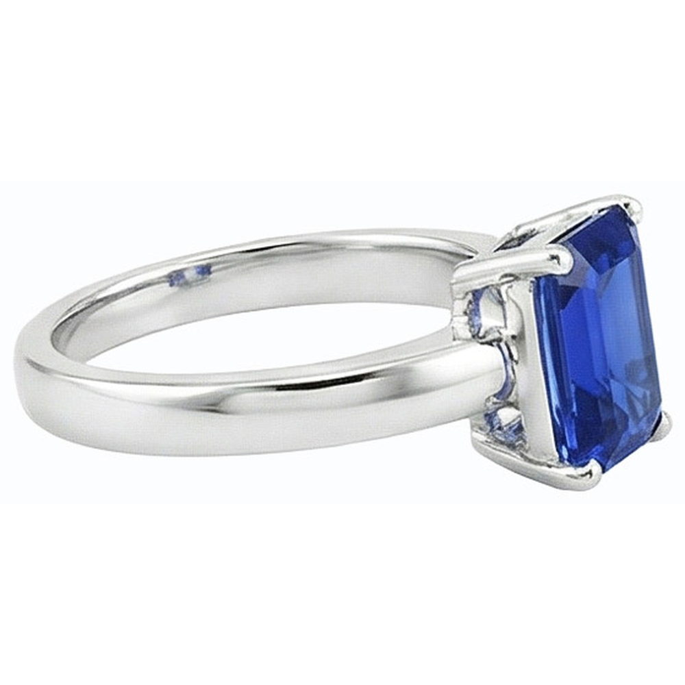 natural emerald sapphire 1.50ct ring profile view