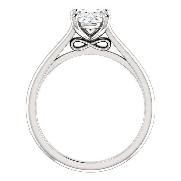 Solitaire Engagement Ring 2.50 Carats  Natural Diamond Filigree White Gold 14K