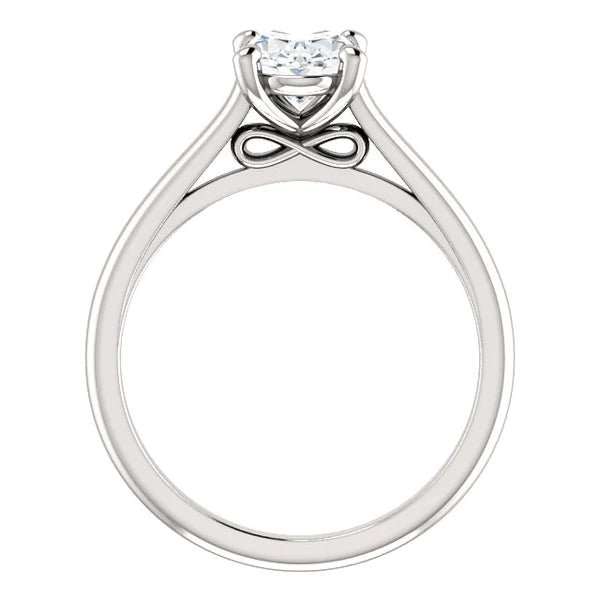 Solitaire Engagement Ring 2.50 Carats  Natural Diamond Filigree White Gold 14K