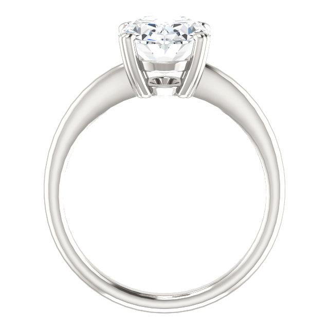  Ring 4 Carats Oval Prong Setting Genuine White Gold 14K