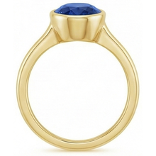 Solitaire Engagement Ring Bezel Set Oval Ceylon Sapphire 2.50 Carats