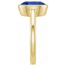 Solitaire Engagement Ring Bezel Set Oval Ceylon Sapphire 2.50 Carats