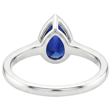 Solitaire Engagement Ring Bezel Set Pear Ceylon Sapphire 2.50 Carats