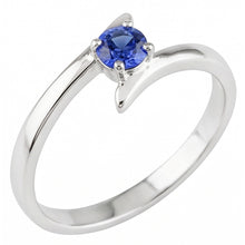 Solitaire Engagement Ring Ceylon Blue Sapphire 1 Carat Bypass Style