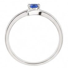 Solitaire Engagement Ring Ceylon Blue Sapphire 1 Carat Bypass Style