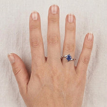 Solitaire Engagement Ring Ceylon Blue Sapphire 1 Carat Bypass Style