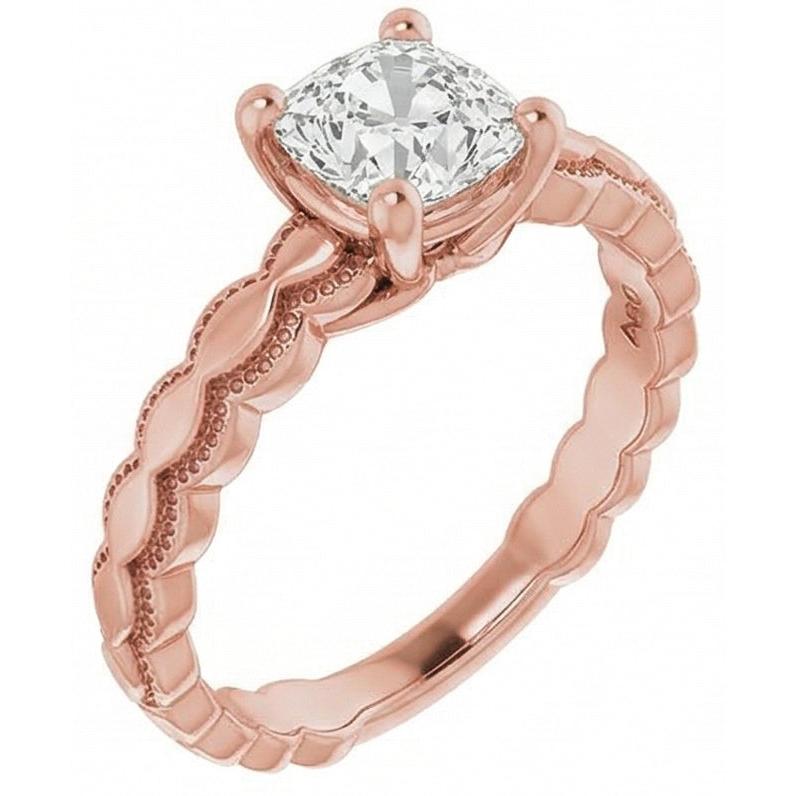 Solitaire Engagement Ring Old Cut Cushion Natural Earth Mined Diamond 2.50 Carats