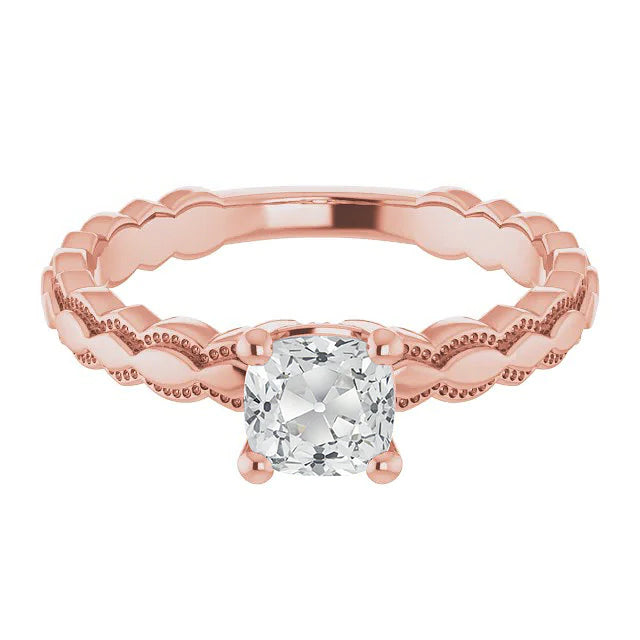 Solitaire Engagement Ring Old Cut Real Cushion Natural Earth Mined DIAMOND ( NOT LAB GROWN ) 2.50 Carats