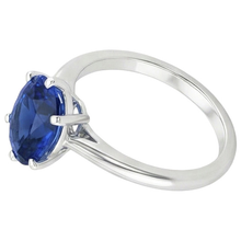 Solitaire Engagement Ring Oval Cut Ceylon Sapphire 2 Carats