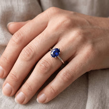 Solitaire Engagement Ring Oval Cut Ceylon Sapphire 2 Carats