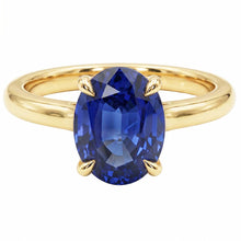Solitaire Engagement Ring Oval Sri Lankan Sapphire 2.50 Carats