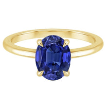 Solitaire Engagement Ring Oval Sri Lankan Sapphire 2.50 Carats