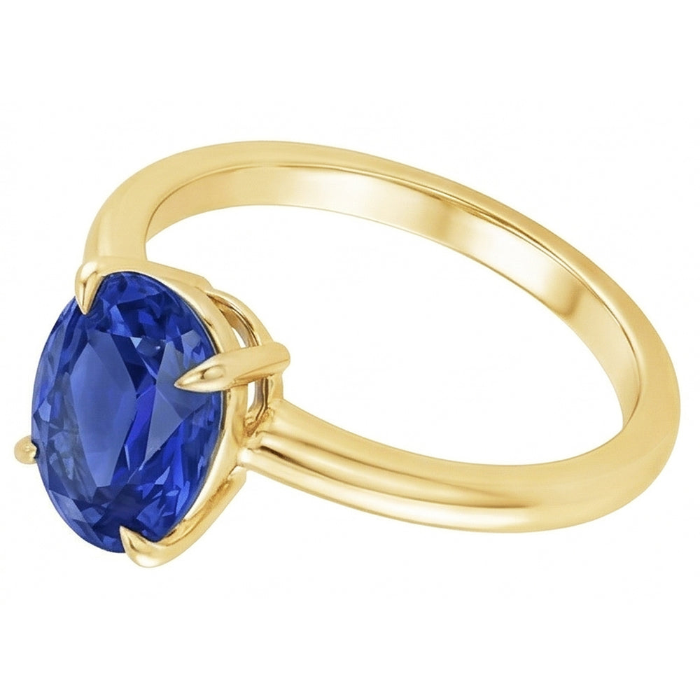 Solitaire Engagement Ring Oval Sri Lankan Sapphire 2.50 Carats