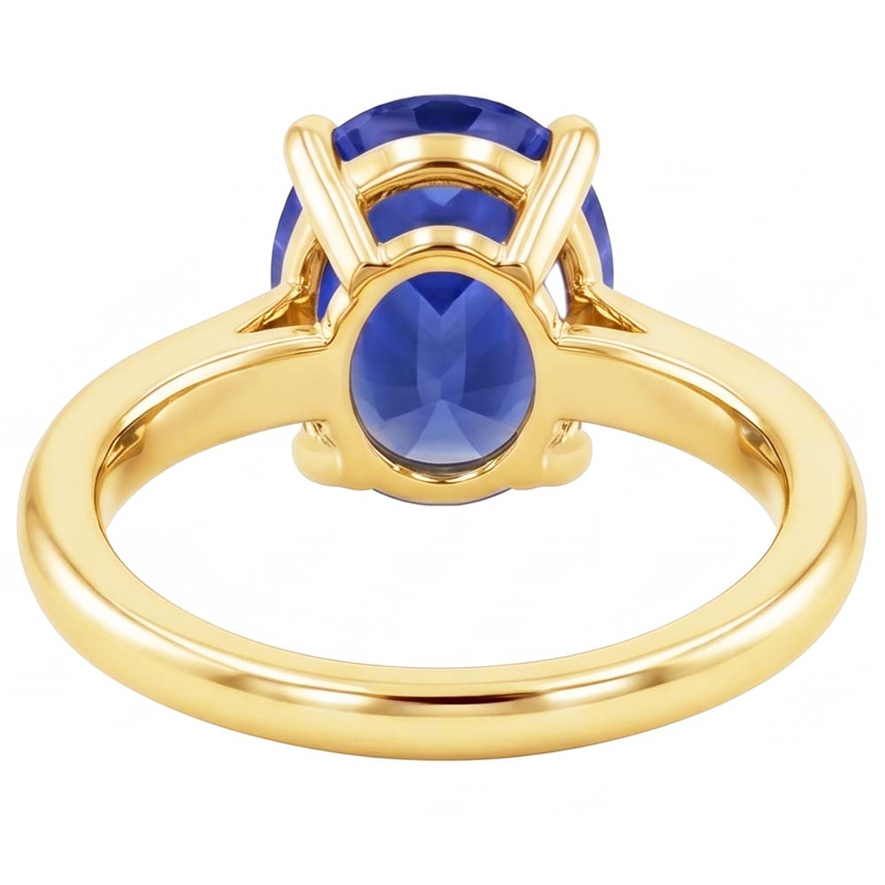 Solitaire Engagement Ring Oval Sri Lankan Sapphire 2.50 Carats