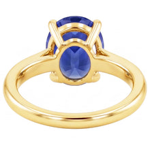 Solitaire Engagement Ring Oval Sri Lankan Sapphire 2.50 Carats