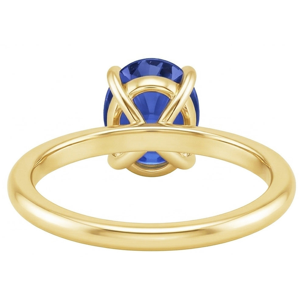 Solitaire Engagement Ring Oval Sri Lankan Sapphire 2.50 Carats
