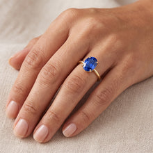 Solitaire Engagement Ring Oval Sri Lankan Sapphire 2.50 Carats