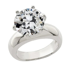 Solitaire Engagement Ring Round Old Miner Real Diamond Wide Band 5 Carats