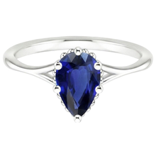 Solitaire Engagement Ring Split Shank Pear Blue Sapphire 2.50 Carats