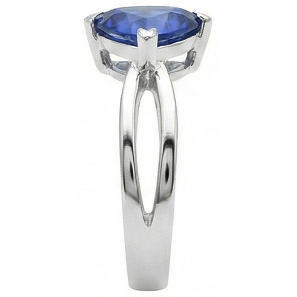 Solitaire Engagement Ring Trillion Sapphire Gold Split Shank 1 Carat