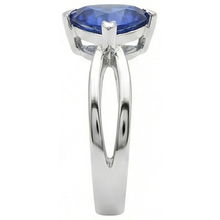 Solitaire Engagement Ring Trillion Sapphire Gold Split Shank 1 Carat