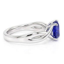Solitaire Gemstone Blue Sapphire Ring 2 Carats Twisted Style Shank