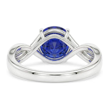 Solitaire Gemstone Blue Sapphire Ring 2 Carats Twisted Style Shank