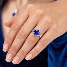 Solitaire Gemstone Blue Sapphire Ring 2 Carats Twisted Style Shank