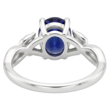 Solitaire Gemstone Jewellery Ring Leaf Style Ceylon Sapphire 2 Carats