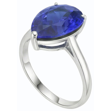Solitaire Gemstone Jewellery Ring Pear Sri Lankan Sapphire 4 Carats