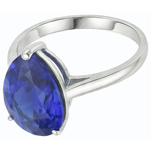Solitaire Gemstone Jewellery Ring Pear Sri Lankan Sapphire 4 Carats