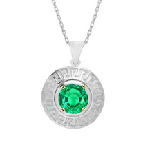 Emerald Gemstone Pendant 1-ct 14 Karat Two Tone Gold – main view
