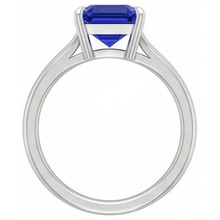 natural asscher sapphire 1.50ct ring profile view