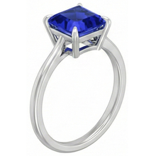 natural asscher sapphire 1.50ct ring close up detail