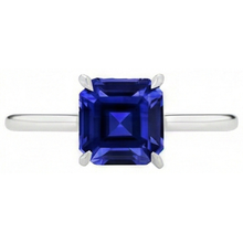 natural asscher sapphire 1.50ct ring side angle