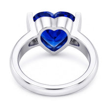 Solitaire Gemstone Ring Bar Set Ceylon Sapphire 3 Carats Thick Shank