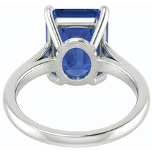 Solitaire Gemstone Ring Emerald Shaped Ceylon Sapphire 2.50 Carats